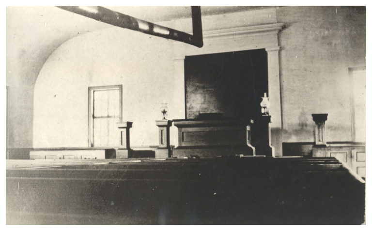 The interior of the church in 1974.